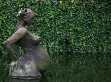 Famous Trebon's pregnant woman sculpture